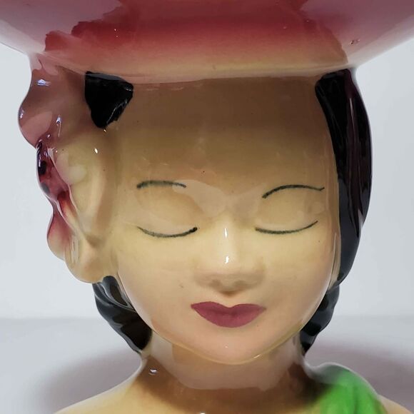 Shawnee Lady Head Vase Planter Polynesian Vintage - Picture 2 of 10